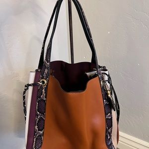 Coach Harmony Hobo Colorblock Snakeskin